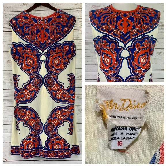 Mr. Dino Vintage 60’s Shift Sleeveless Rare Dress Hollywood Hills Palm Springs - Picture 2 of 11